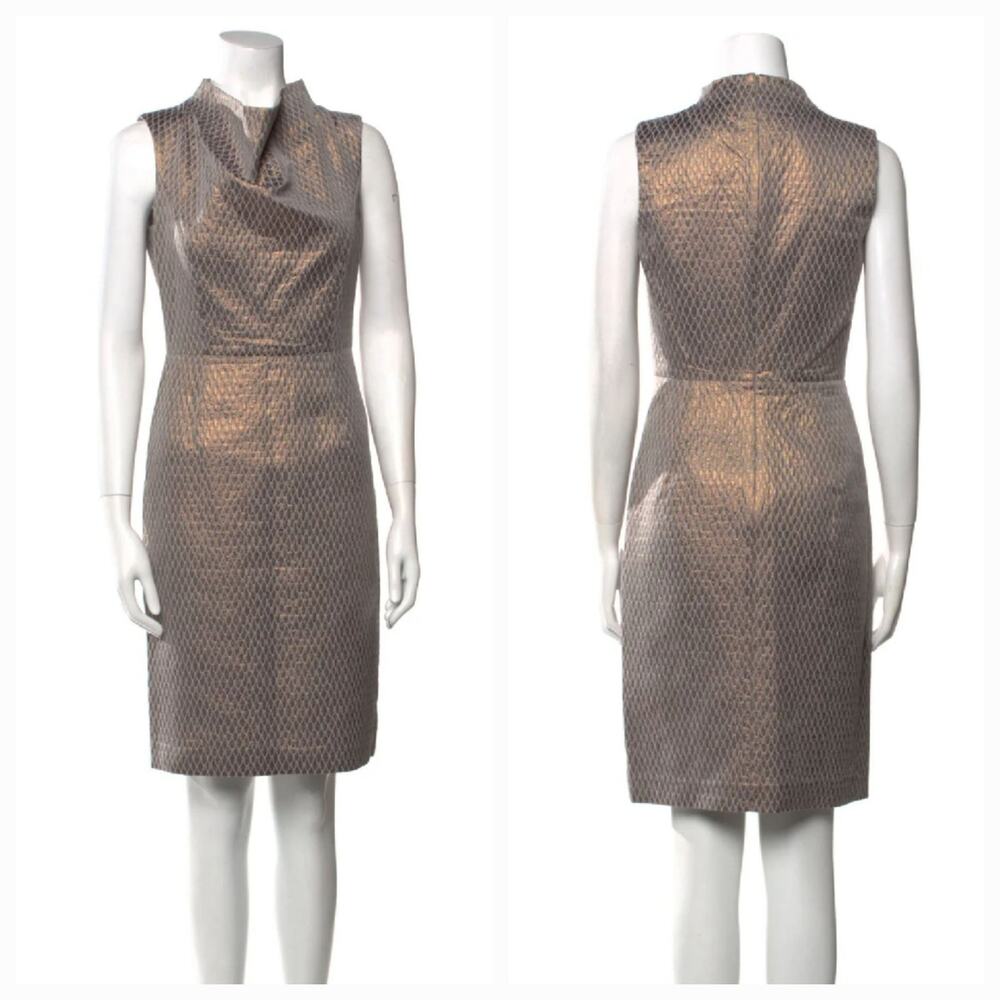 PORTS 1961 METALLIC SHEATH DRESS, SIZE 10